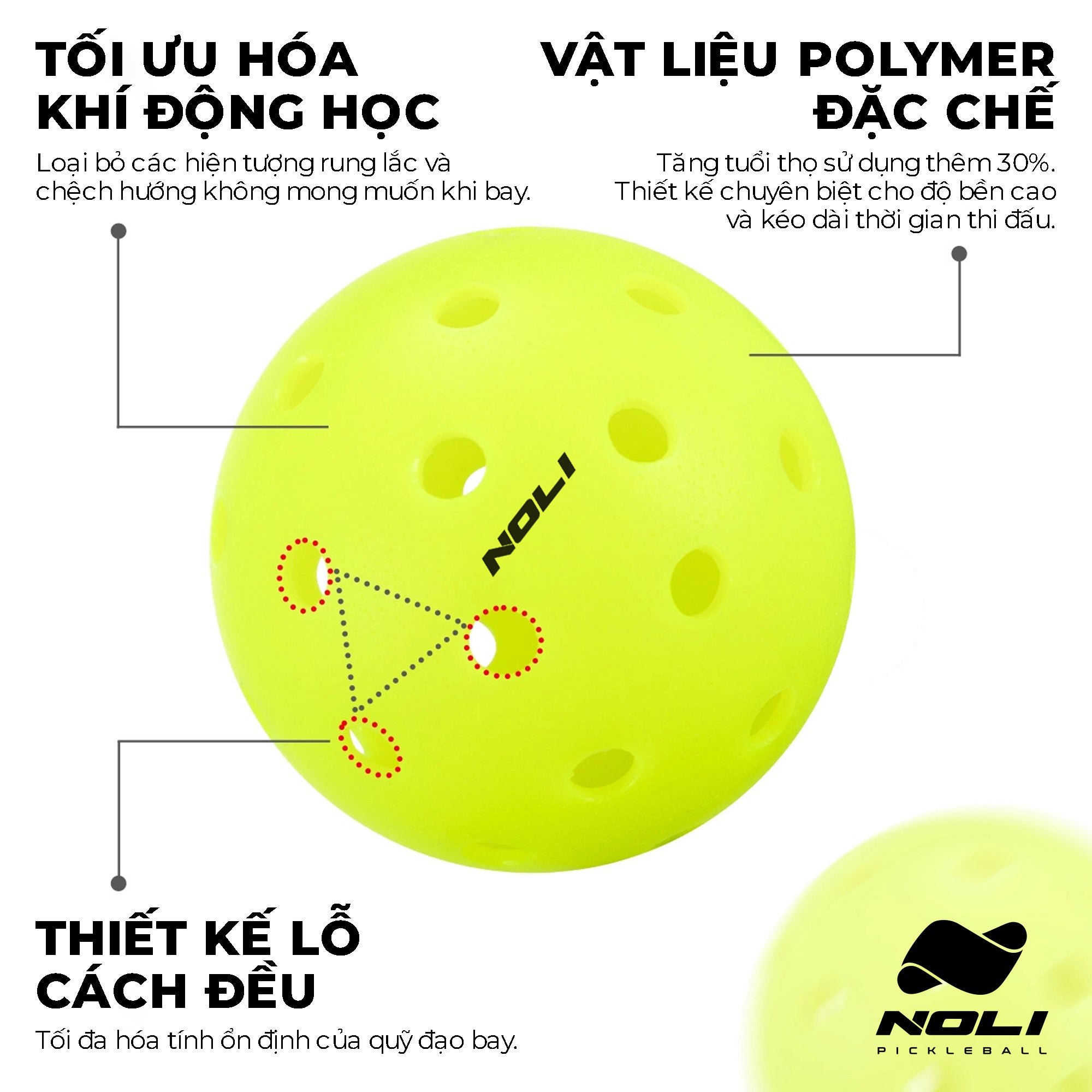 Pickleball Ball N-ECO – Tournament Standard 40 Holes