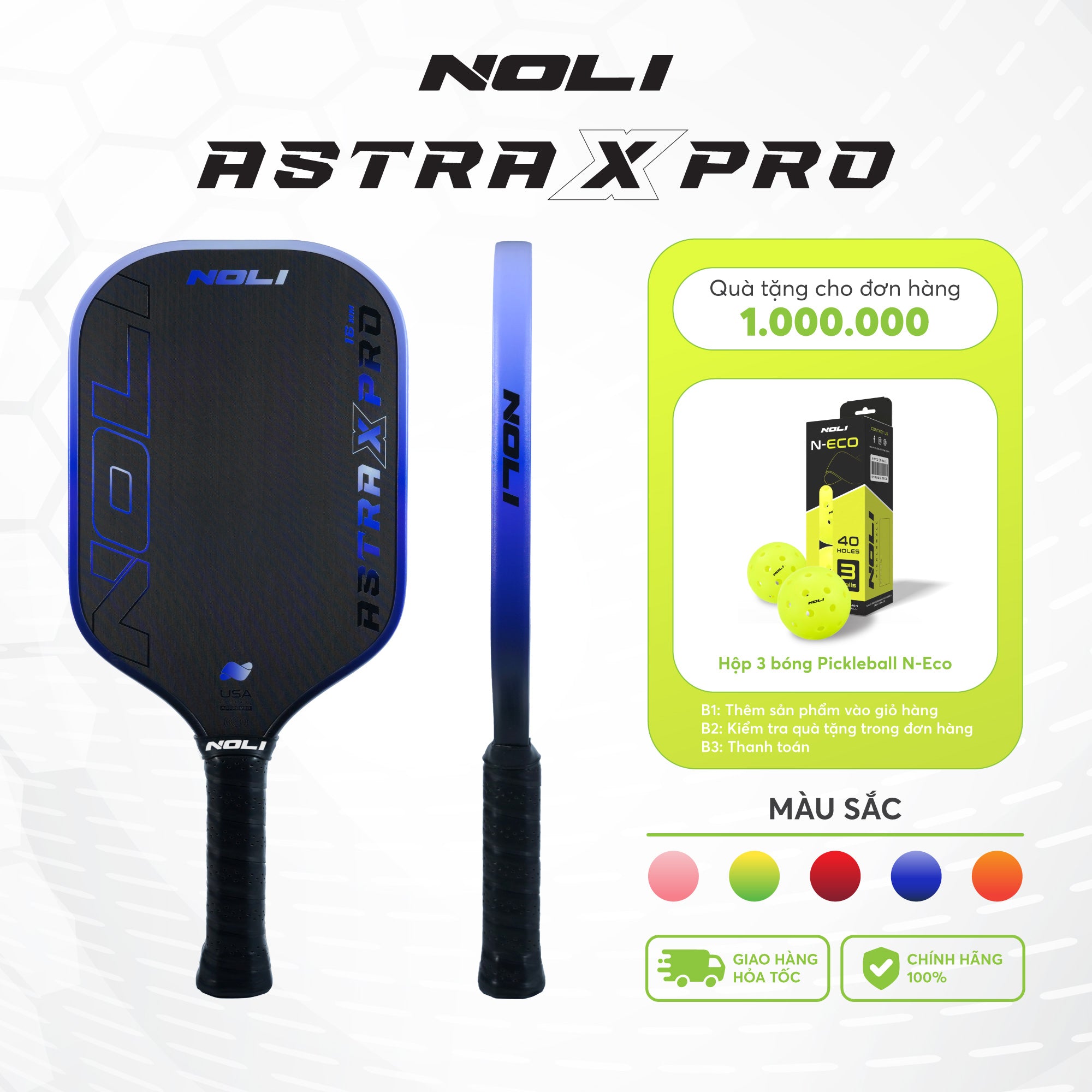 NOLI ASTRA X PRO Pickleball Paddle 16mm